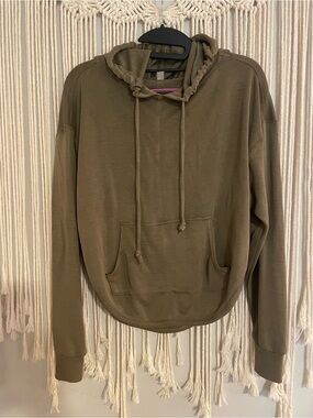 FP Movement by Free People Olive Green Hooded Pullover Sweatshirt